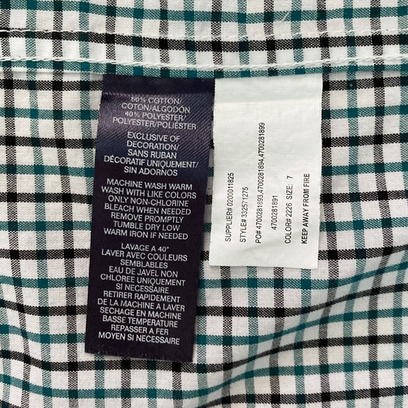 Boys size 7 Chaps long sleeved plaid button-down shirt - Picture 4 of 5